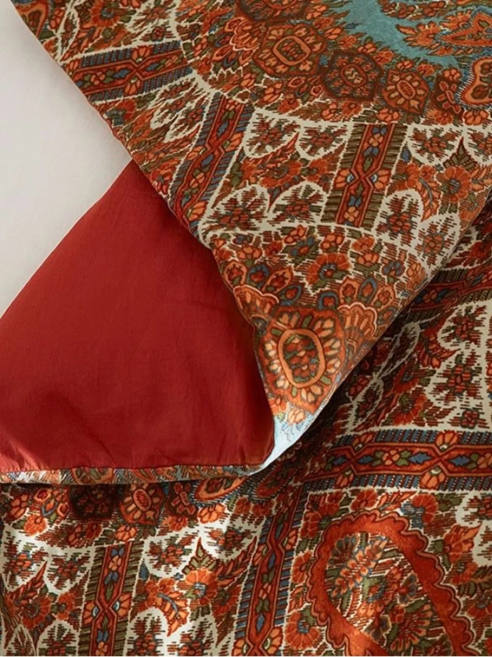 Pottery Barn Sabrina Velvet King Duvet Cover Set 2 King Shams Boho Paisley